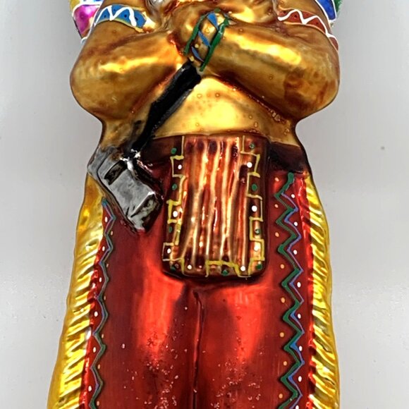 Christopher Radko "Me Big Chief" Glass Ornament 97 316 0 Indian 8" Tall Vintage - Picture 4 of 14